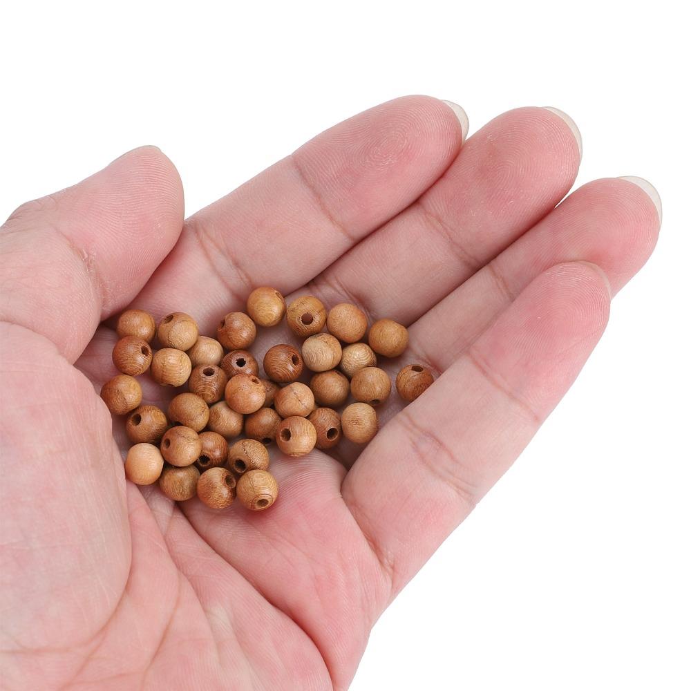 200pcs Polished Finish Wooden Beads Round Craft Beads Beads Peach Wood Beads DIY Crafts