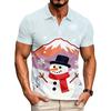 Мужская повседневная рубашка с коротким рукавом, рождественским принтом и свободным кроем для праздника