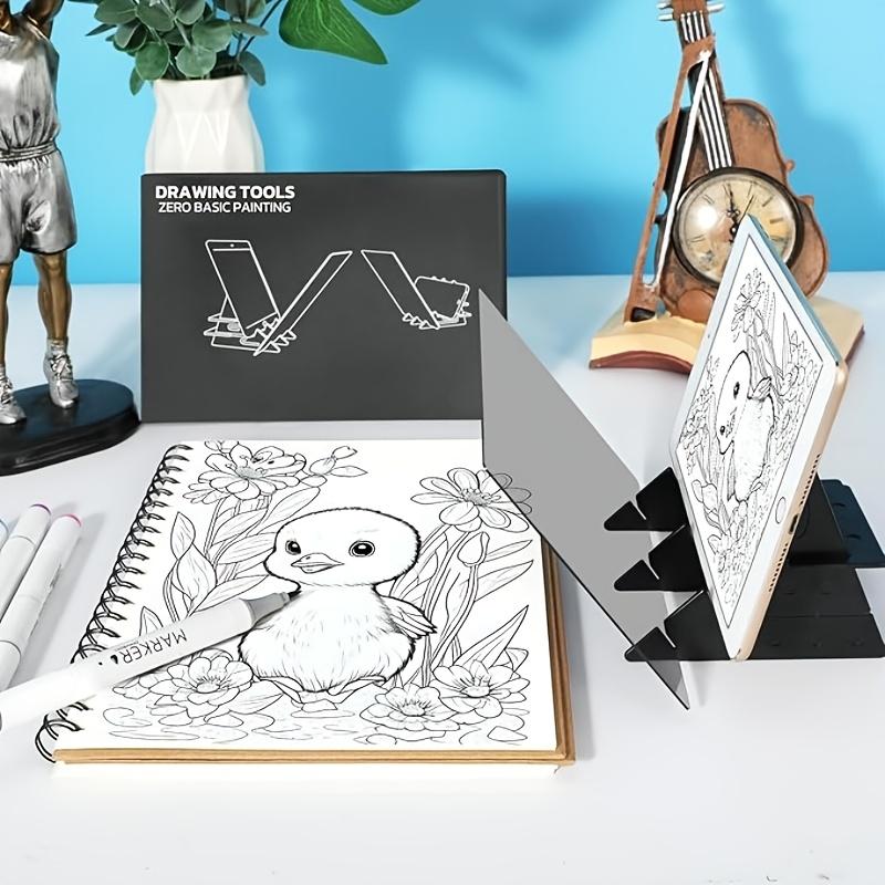 1 шт. Портативный оптический планшет для рисования Пластиковая доска для отслеживания изображений с регулируемой подставкой для начинающих скетчеров Художественный мольберт