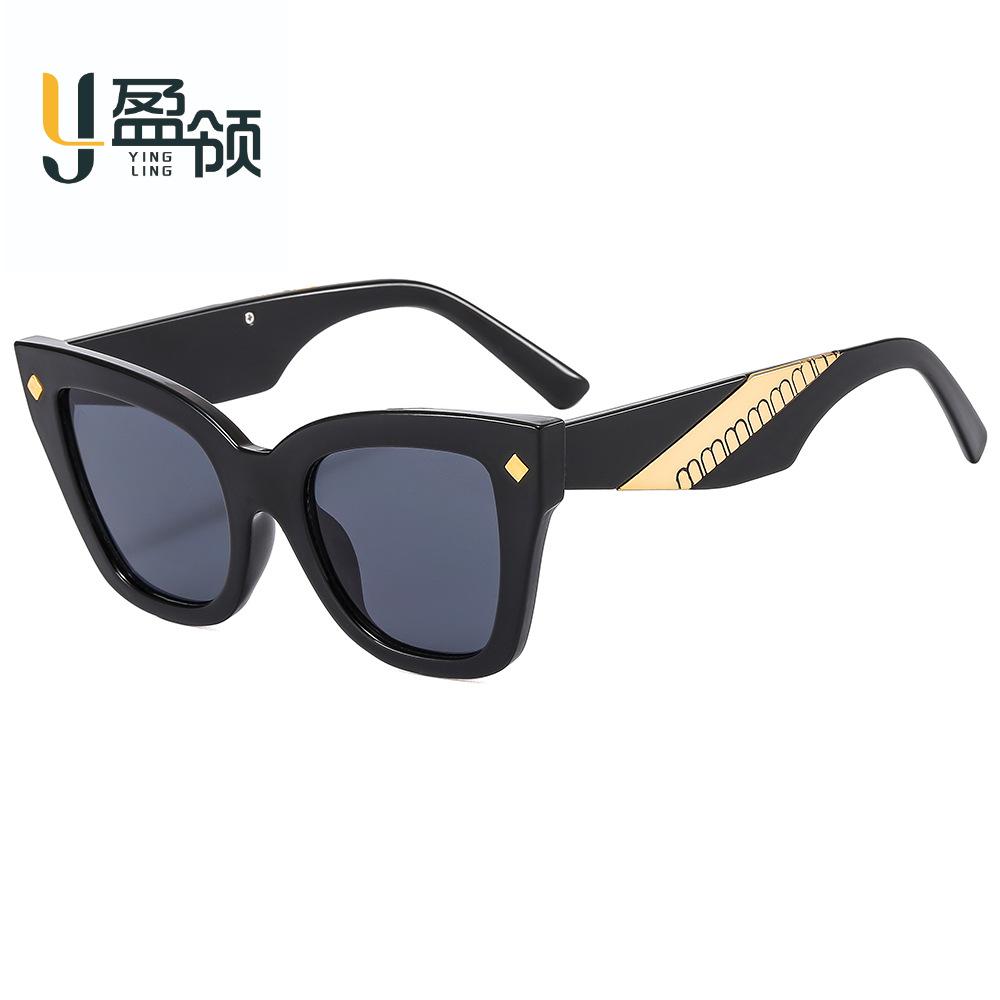European and American style cat eye fashion sunglasses women's Milan catwalk retro sunglasses, UV-proof party glasses