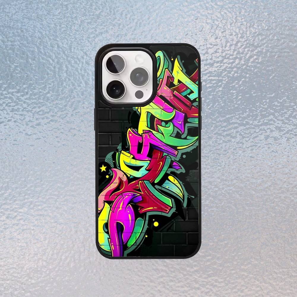 Крутой Цветной Граффити Чехол Для Телефона iPhone17,16,15,14,13,12,11 Plus,Pro Max Магнитный Magsafe Беспроводная Зарядка