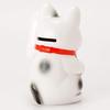 White Small Cat Left Hand Inviting Beckoning Tokoname Ware No. 4, People, Cat,