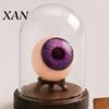 Purple Iris Eye Model Realistic Eyeball Figurine, Lifelike 3D Resin Creepy Sculpture, Stage Performance Props Scary Gothic Ornament for Halloween Home