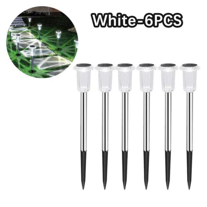 12 шт. солнечных уличных фонарей, водонепроницаемые солнечные фонари из нержавеющей стали для дорожек в саду, дворе, дорожках, подъездных путях, газонах, декора