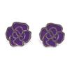 [R5231] - Purple 'Rosa Romantica' Earrings - 14 Mm