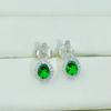 Серьги-подвески и капли из серебра с грушевидным изумрудом Серьги-подвески с камнями по месяцу рождения Минималистичные серьги