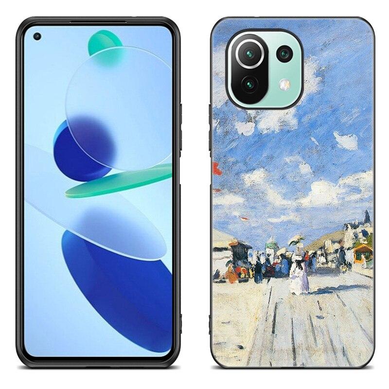 Чехол для телефона Claude Monet для Xiaomi Mi 11 Lite NE 11i 10T 11T Pro A2 A3 Lite POCO F3 M3 M4 C31 X3 Pro NFC GT черный чехол