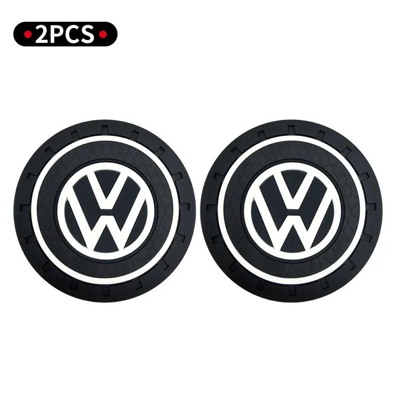 For Volkswagen VW Car Waterproof Pads Water Cup Slot Anti-Skid Pads Auto Parts For Volkswagen GTI R-Line R Polo Golf T5 Passat M
