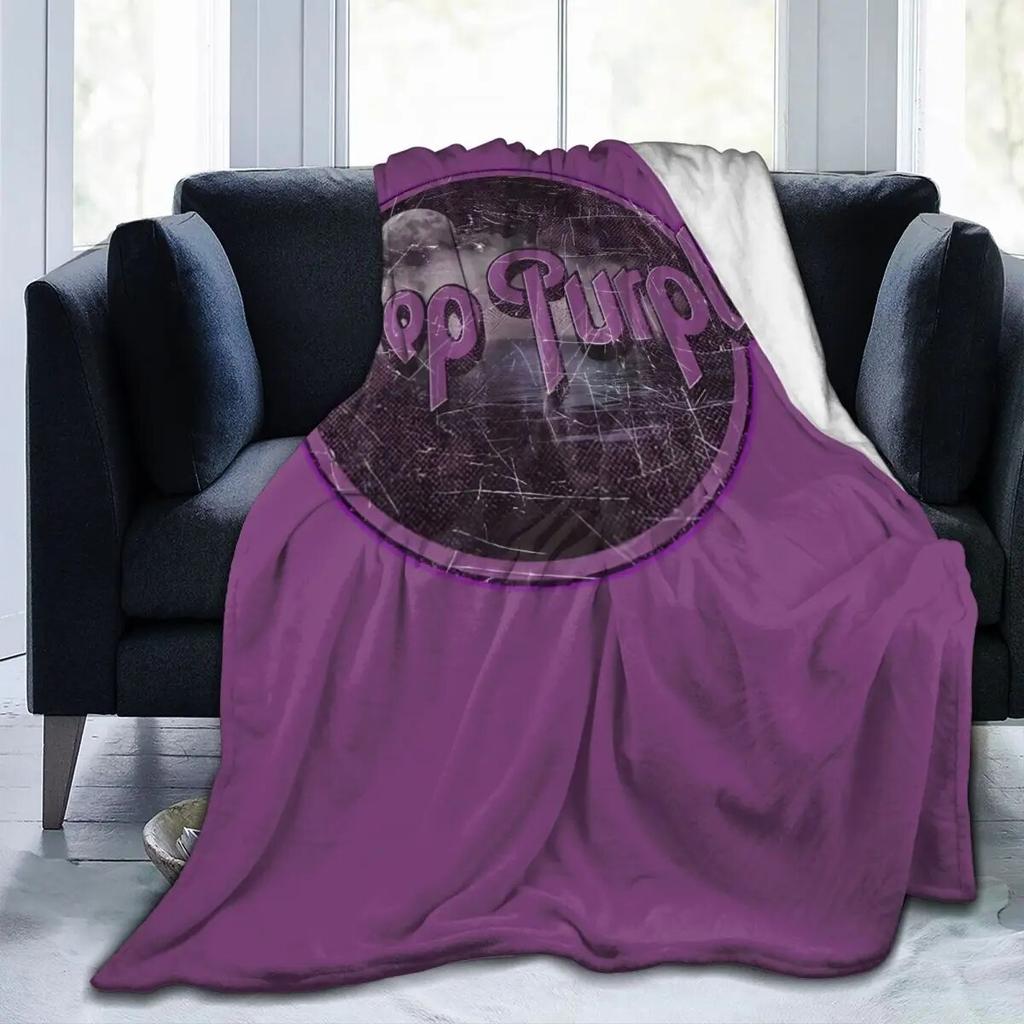 Винтажное темно-фиолетовое одеяло с полосками, фланелевое домашнее одеяло из тяжелого металла, уютное легкое тонкое одеяло для офиса