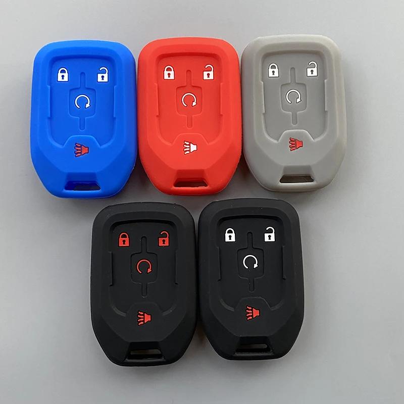 Силиконовый чехол для автомобильного ключа, брелок для Chevrolet Suburban Silverado GMC Terrain Yukon Tahoe Sierra Smart Auto Accessories Key Ring
