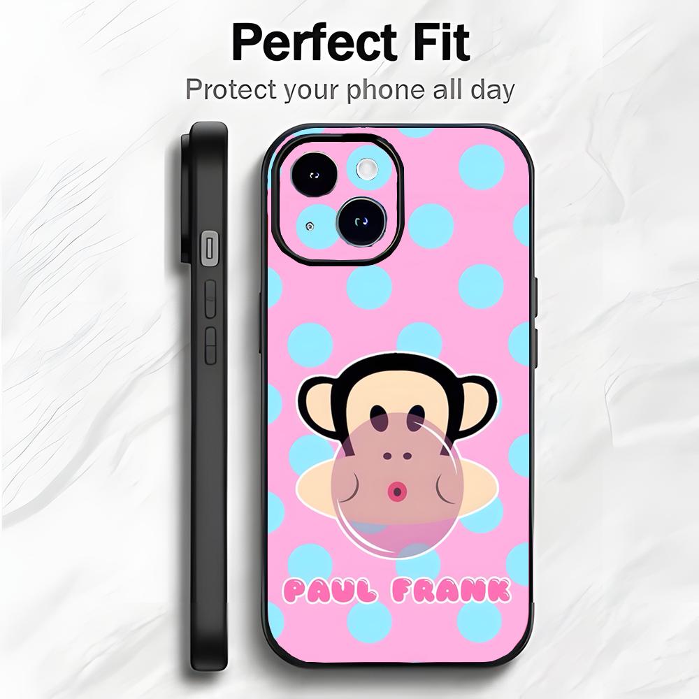 Милый Веселый Американский Бренд P-Paul Frank Чехол для Телефона Чехол для Телефона Мягкая Упаковка Легкий Для iPhone17 16 15 14 13 ProMax