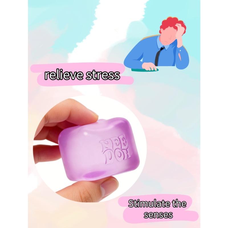 Schylling Needoh Nice Cube Сенсорная сжимаемая игрушка с супер прочным сжатием для снятия стресса и тревоги, куб 2,25 дюйма, подарки для вечеринок