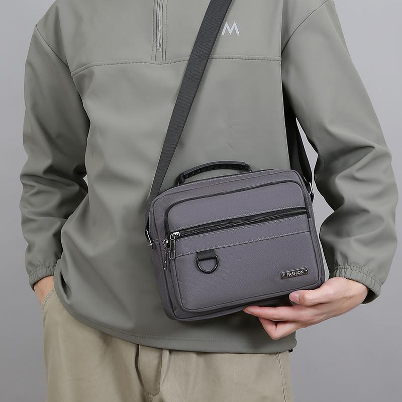 Мужская деловая наплечная сумка с защитой от кражи - Прочный офисный портфель с множеством карманов на молнии