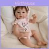 19inch Silicone Reborn Baby Doll With Striped Headband And Rabbit Print Clothing Decorationfor Collectors And Gift Givers