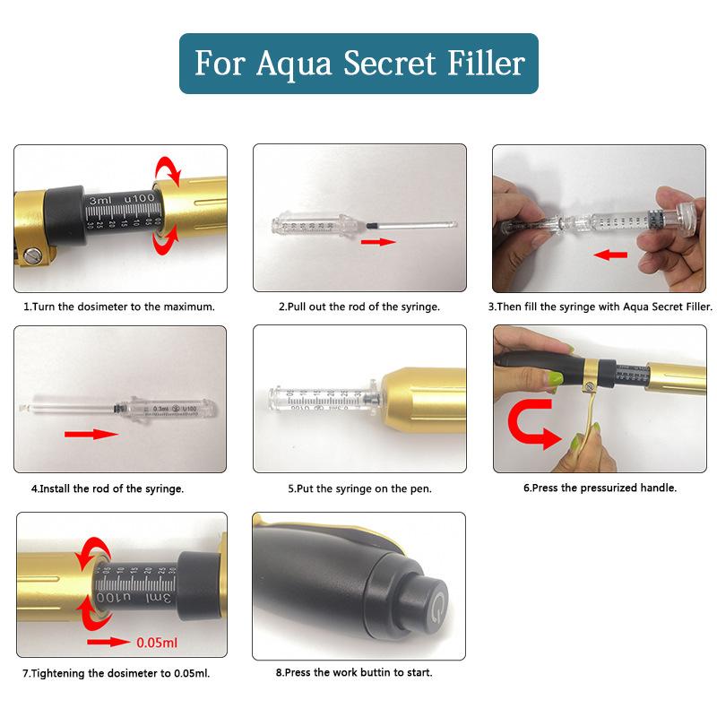 2in1 High-Pressure Hyaluronic Acid Pen Injection Pen For Anti Wrinkle Skin Lifting Lip Injection Gun Lip Filler Atomizer Facial Beauty Tool