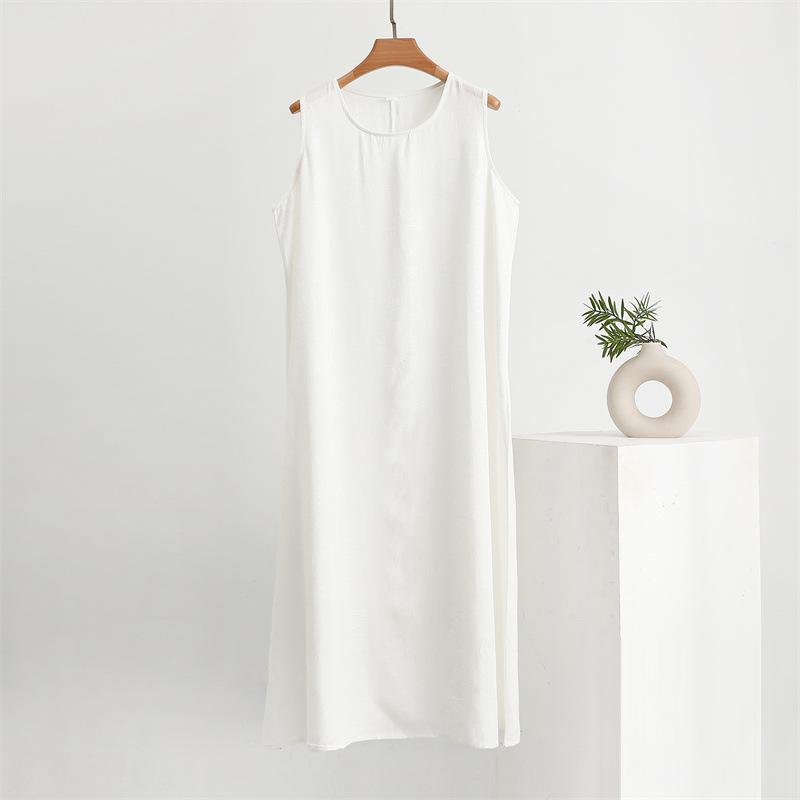Хлопок Шелк Женский Топ Топ Повседневное Платье Хлопок Однотонные Тонкие Пляжные Платья