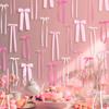 40Pcs Pink Bow Ribbon Festive Atmosphere Decor Striking Festival Ornaments DIY Photo Backdrop Bows Bedroom Decor