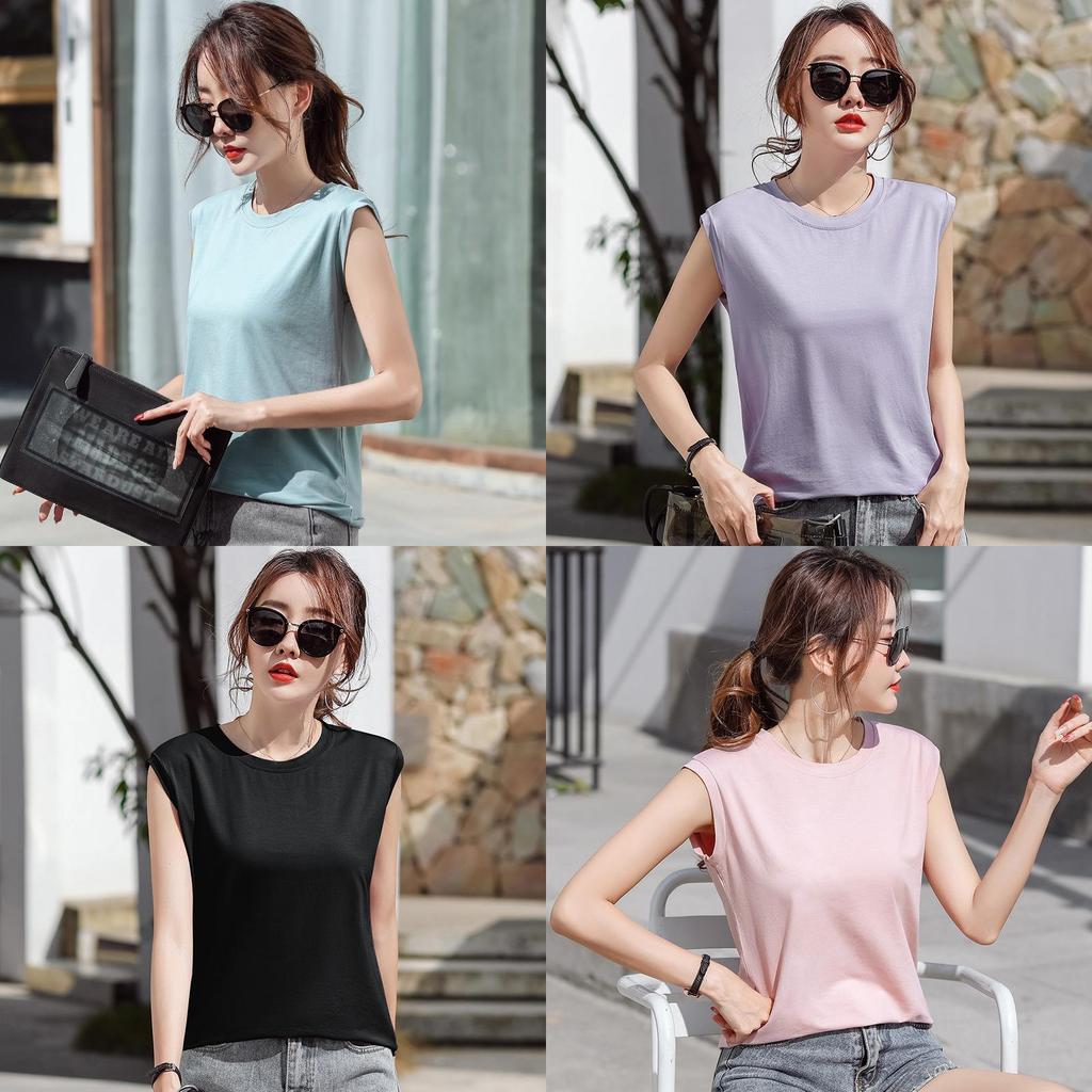 Cotton Sleeveless T Shirt For Women Summer Casual Fit For Office Use