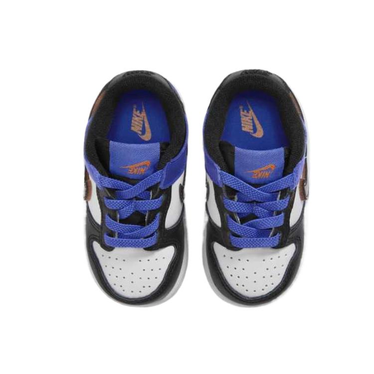 Nike Кроссовки Dunk Нескользящие и Дышащие Низкие Детские Белый/Черный/Гоночный Синий/Земляной Багровый Для Младенцев и Малышей HF3252-100