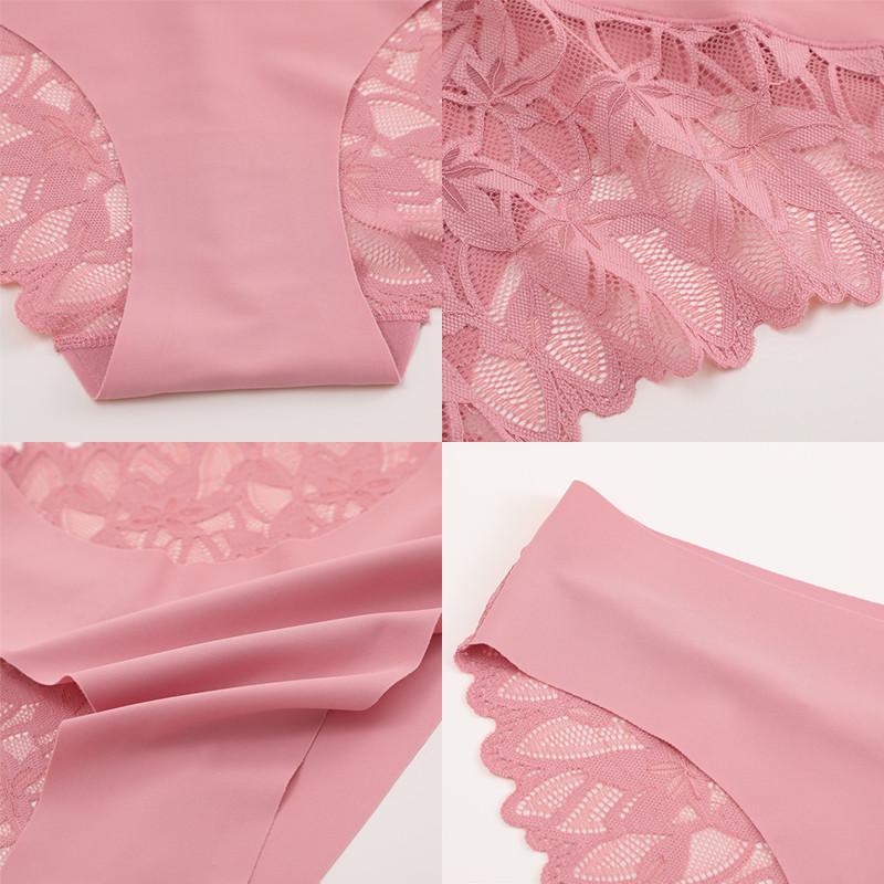 FINETOO Бесшовные трусики из ледяного шелка для женщин с узором в перспективе, бесшовное нижнее белье, удобные трусы