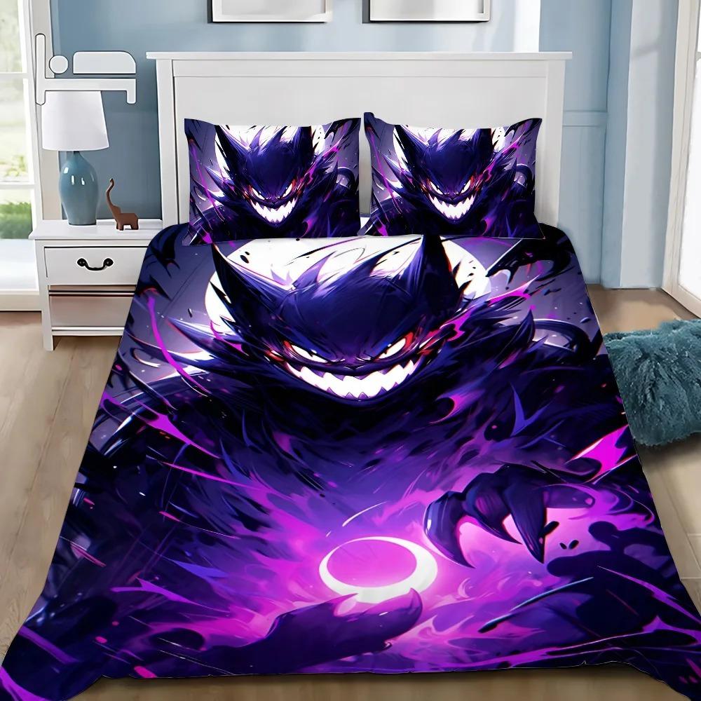 Мультяшные Милые Злые Покемоны Микрофибра Постельные Комплекты, Детский Подарок на День Рождения с Молнией Декор Комнаты для Подростков взрослых Пододеяльник