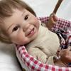 Куклы Bebe Reborn, 55 см, милая Джулиана, улыбка, лицо, Finshed, куклы-реборн, реалистичная кукла ручной работы для новорожденных с каштановыми волосами с корнями