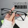Large Frame Double Beam Reading Glasses Ultra Light Square Men's Glasses High Definition Anti Blue Light Presbyopia Glasses