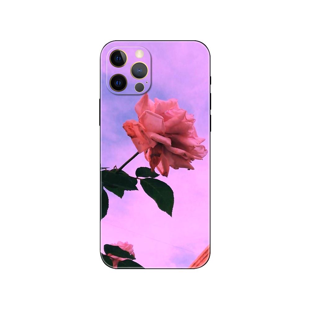 Чехол для телефона Pink Flower Peony для iPhone 5 5s 2020se 6 6s 7 8 plus x 10 XR XS 11 12 13 mini pro MAX черная задняя крышка из ТПУ