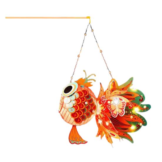 Китайский фонарь «Рыба на удачу» ручной работы из бумаги со светодиодной подсветкой своими руками
