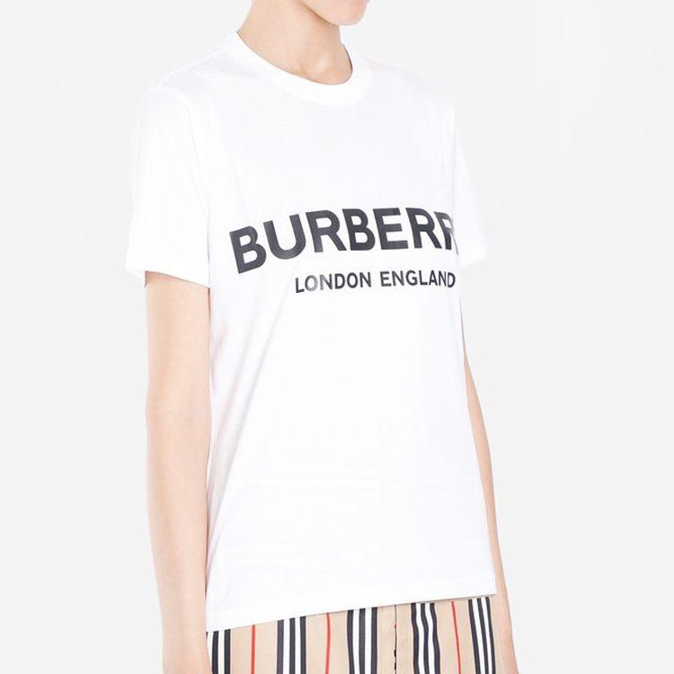 Burberry Б/у футболка с принтом логотипа, 2000-е, с круглым вырезом 80088941