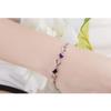 New Fashion 925 Sterling Silver Women Bracelets Jewelry Charm Crystal Purple Heart Female Anklets Bracelets Accessories