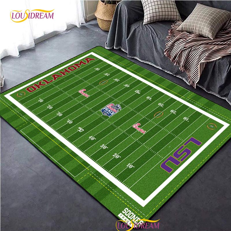 Персонализированный ковер для американского футбольного поля, коврик для декора гостиной, спальни, детский, кухонный, ванный, нескользящий коврик для пола, альфомбра