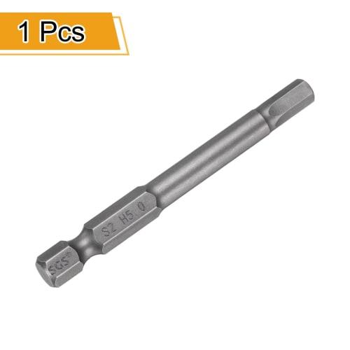 uxcell H5 Hex Bit, 5mm, Single-Head, Magnetic, for Electric Screwdrivers, 65mm Long, S2 Steel, for Electrical Construction, DIY, and Home Repairs