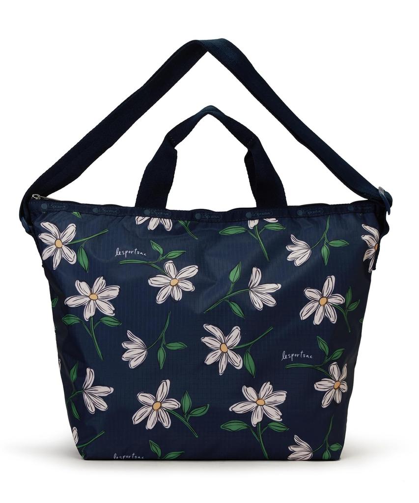 Сумка-тоут DELUXE EASY CARRY 4360 с цветочным принтом, темно-синяя [LeSportsac] [Официальный] / /