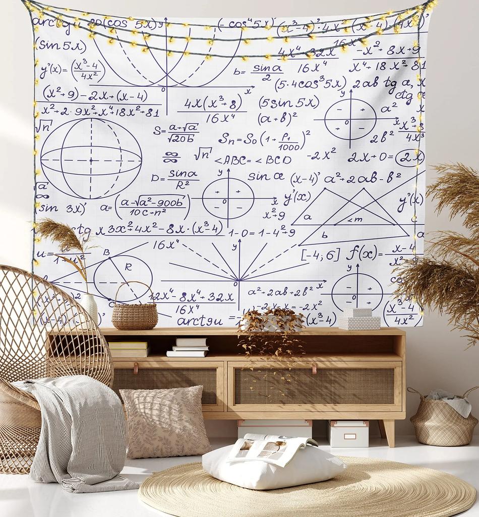 Научный гобелен Черный принт Биология Гобелены Тема Образование Настенный декор для дома Спальня Гостиная Общежитие Настенное одеяло