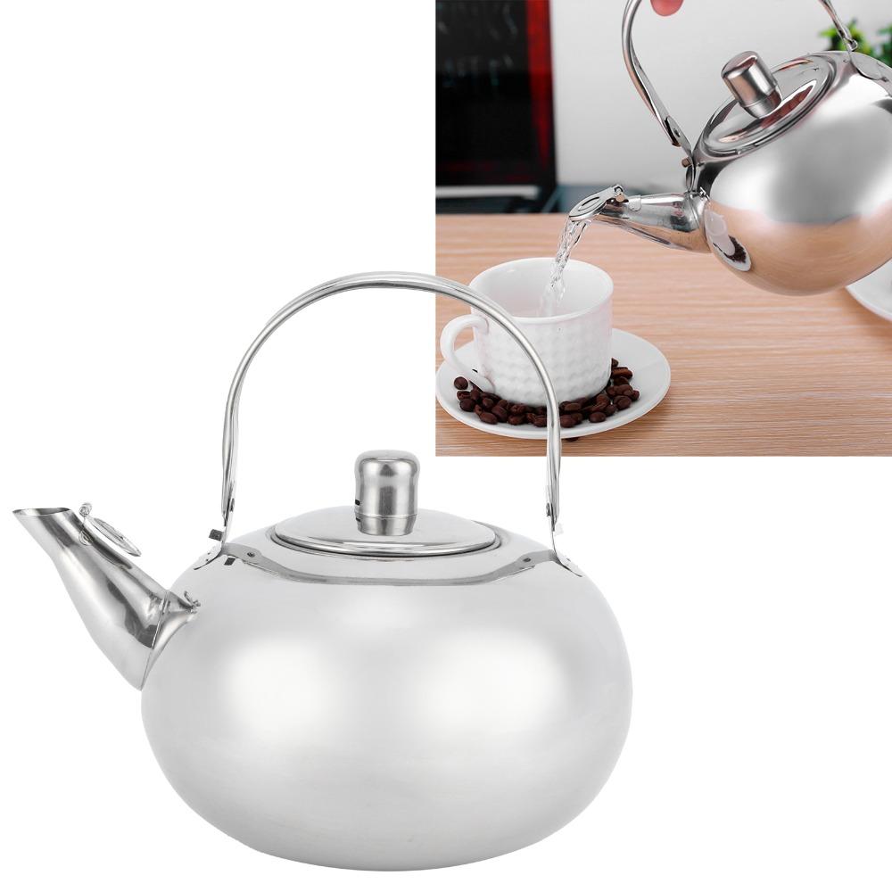 20cm/7.9in Stainless Steel Teapot Removable Infuser Water Kettle Loose Leaf Teapot Kitchen