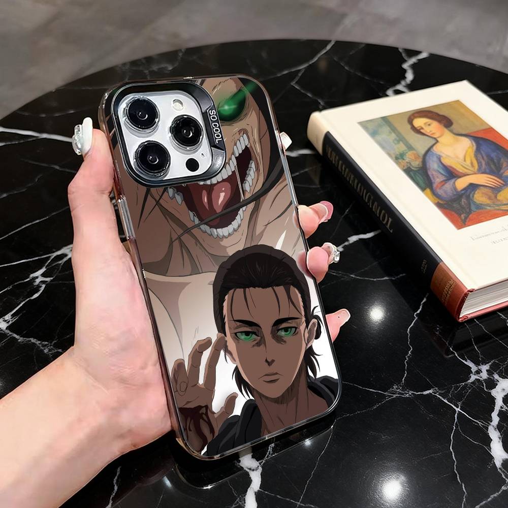 Атака титанов Крутой E-Эрен Y-Йегер Чехол для телефона For iPhone 17,16,15,14,13,12,11 Plus,Pro,Цветной Серебряный Чехол для телефона Funda Cover