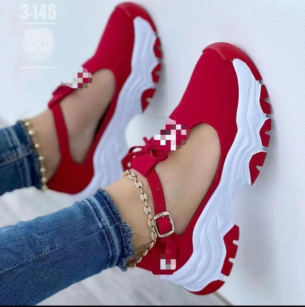 2024 новые женские туфли большого размера женские повседневные одинарные туфли с пряжкой из одного слова и бантом полые одинарные туфли женские