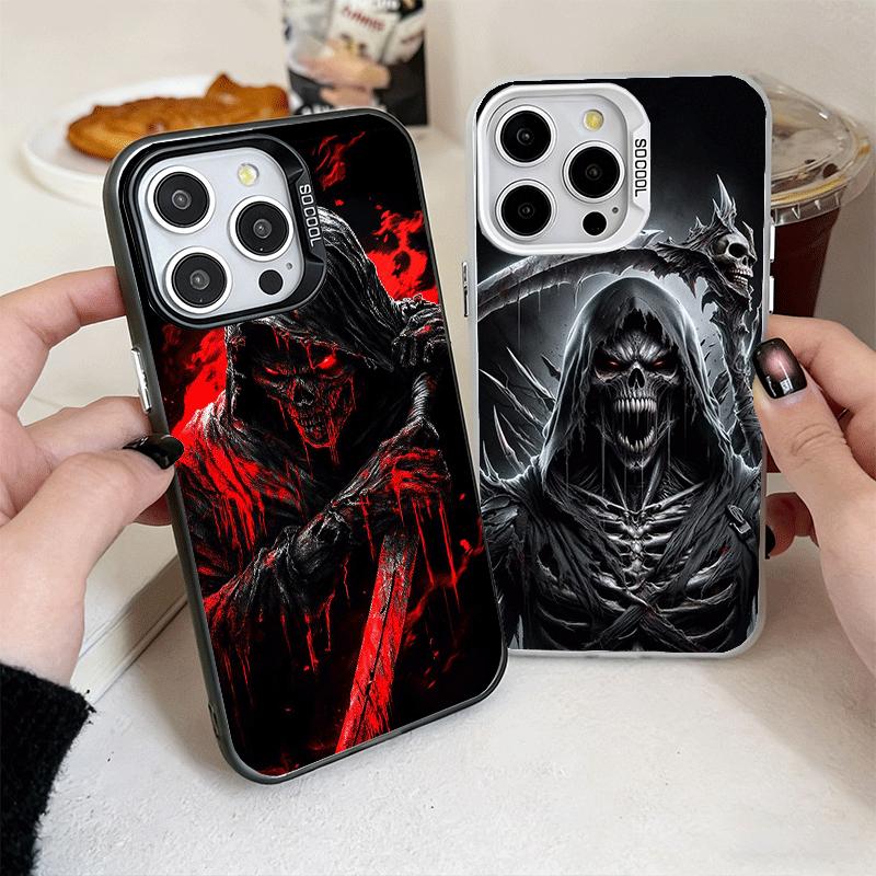 Смерть Жнец Череп Коса Мягкий Чехол для Телефона для iPhone 15 16 17 Pro Max 17Air 16E 14 Plus 13 12 Mini Ударопрочный Чехол Задняя Крышка Sh