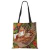 Cute Cat Flower Painting Print Womens Designer Tote Bags Women Handbag Large Shopping Bag Foldable For Groceries CLE