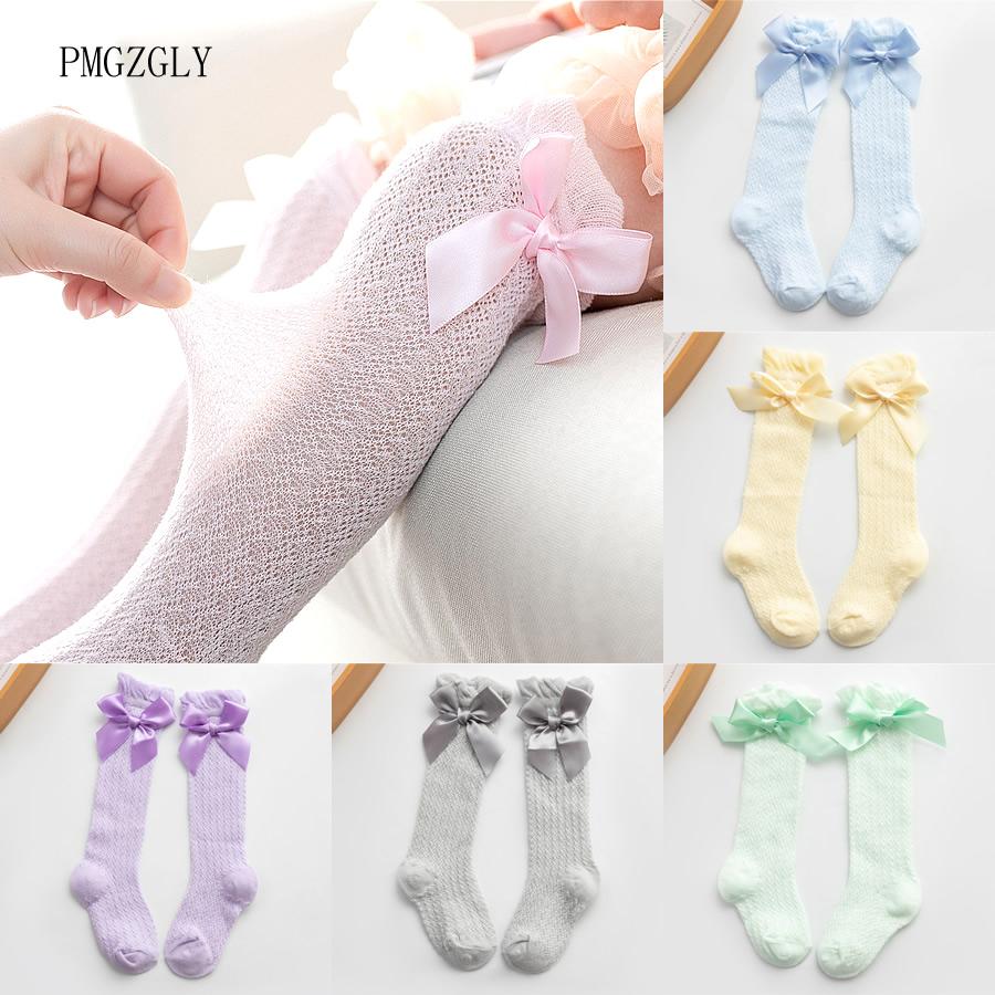 baby summer socks for newborn long socks set white mesh ruffle cotton soft long new born socks with bow princess birthday gift