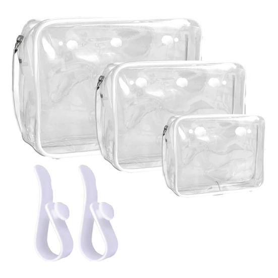 Beach Tote Bag with Insert Hooks Accessories Water-Resistant Sand-proof Transparent Cosmetic Travel Pouch Beach Bag for Bogg Bag