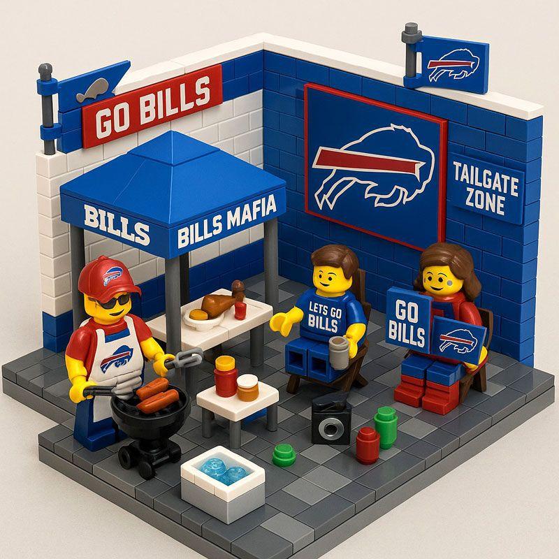 Креативные игрушечные украшения BillsMafia Набор для вечеринки на заднем сиденье, Собранный из строительных блоков