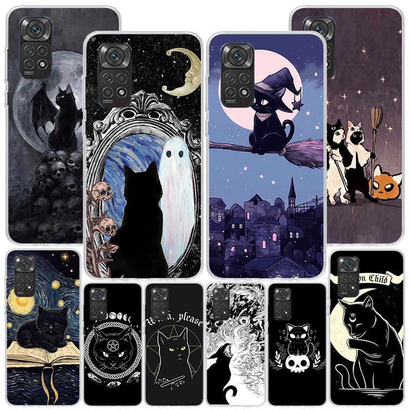 Чехол для телефона "Ведьма и кот", яркий, милый, для Xiaomi Redmi Note 15 14 13 12S 12 11 Pro Plus 14S 11S 11E 10 10S 11T 5G, персонализированный