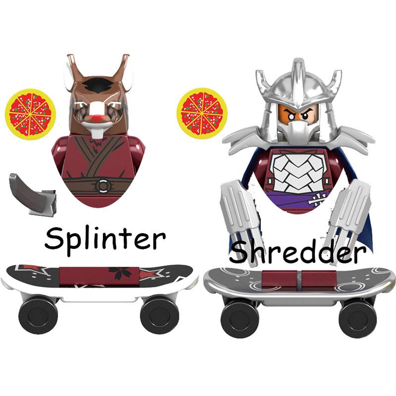 !!! 2 шт./комплект Черепашки-ниндзя Шреддер Сплинтер Модель Строительные блоки Развивающие кубики Фигурки Игрушки Для детей