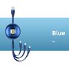 USAMS Cable U69 3in1 1m blue/blue(lightning/microUSB/USB-C) SJ508USB02 (US-SJ508)