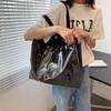 Trendy Transparent Handbag For Women Spacious And Minimalistic Single Shoulder Bag For Summer 2022 White Brown)