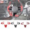 JeCar Carbon Fiber Car Steering Wheel Decoration Cover Stickers Trim ABS For Ford Mustang 2015 UP Car Interior