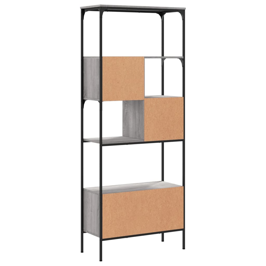 Bookshelf 5 Shelves Grey Sonoma 76 x 33 x 188.5 cm Particleboard