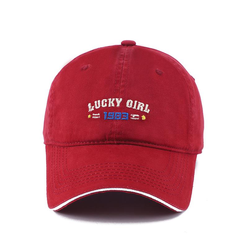 Spring and summer new letter embroidery soft top baseball cap women's sunshade sun protection wide brim cap men